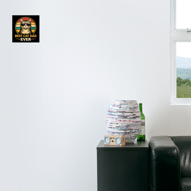 Best Cat Dad Ever Funny Father's Day Cat Lover by ArtistTee ⭐⭐⭐⭐⭐